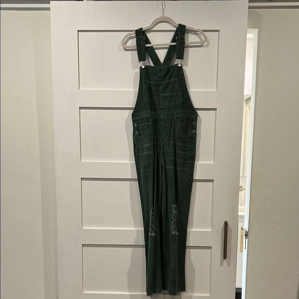 Green Denim Overalls